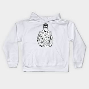 Black sketch of Elvis Kids Hoodie